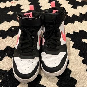 Nike high tops black hot pink and white 6.5 kids